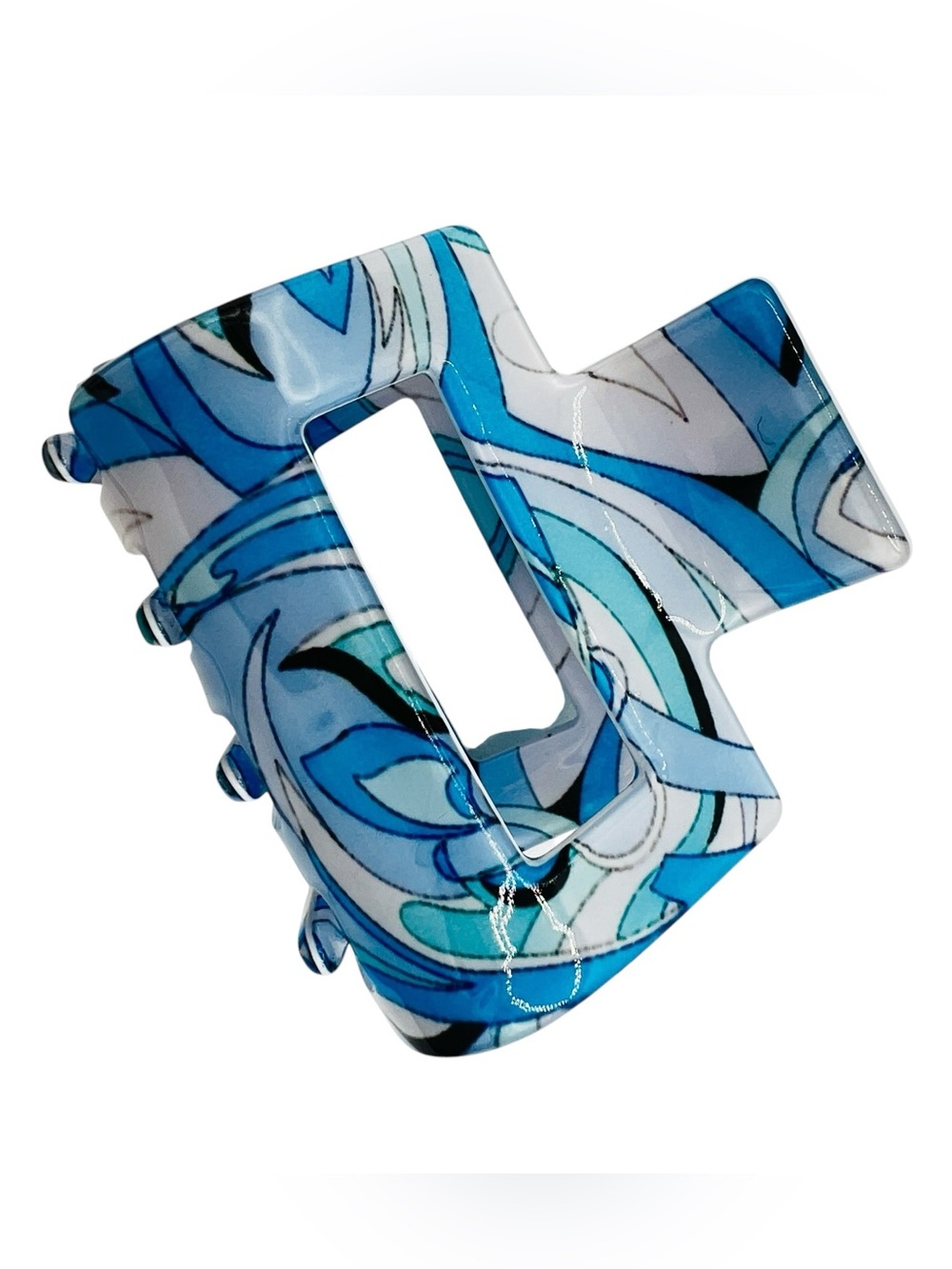 Blue Mod Pattern Hair Clip New